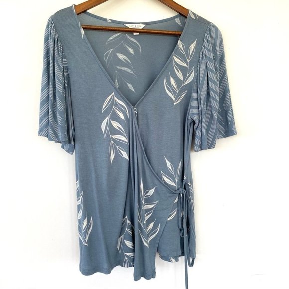 Lucky Brand Tops - Lucky Brand wrap top with short flutter sleeves, in jersey  knit